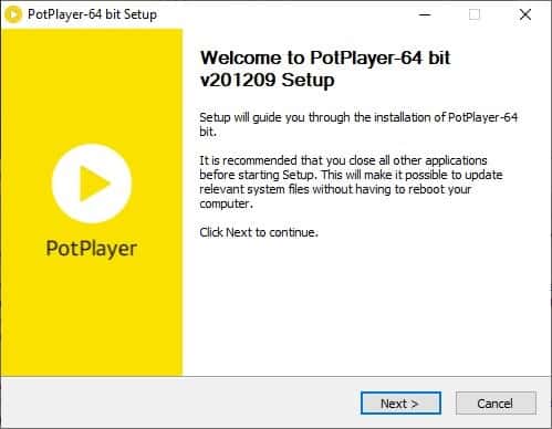 تحميل برنامج PotPlayer للكمبيوتر كامل