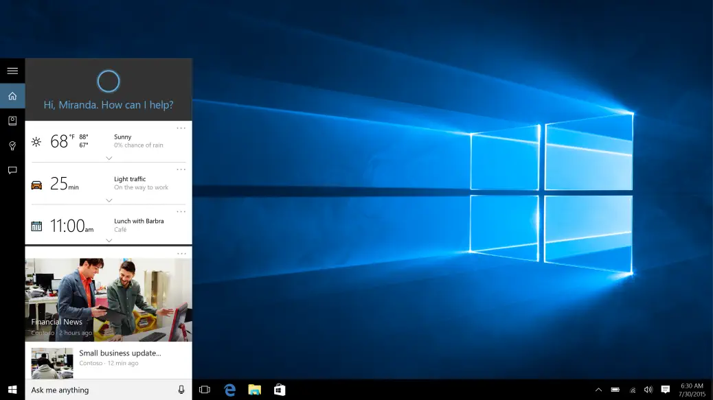 برنامج Cortana للكمبيوتر
